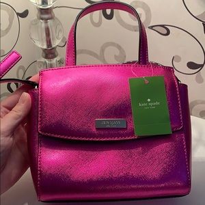 NWT Kate spade shiny pink mini bag